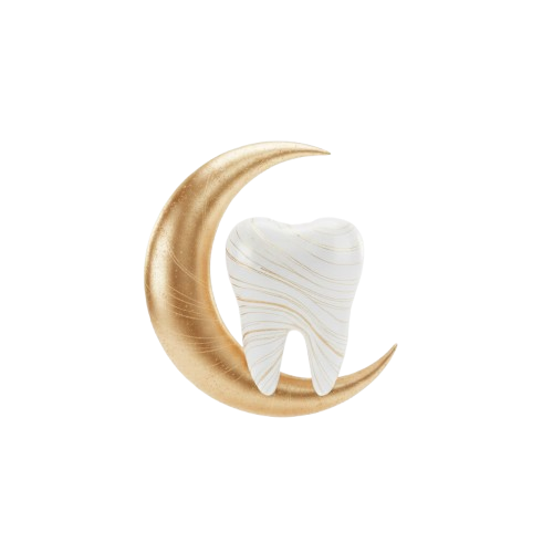 Luna Dental Care - Golden crescent moon with elegant tooth
